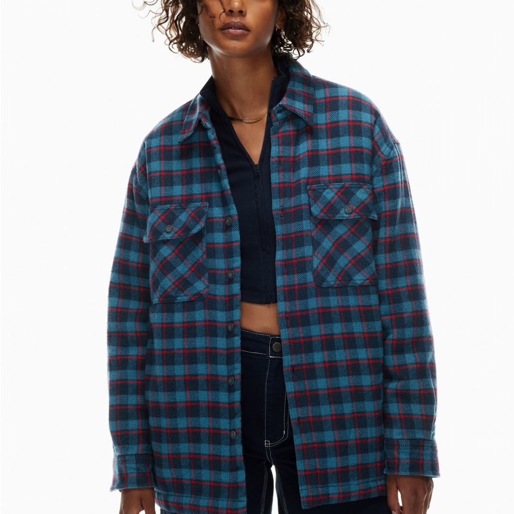 Aritzia TNA Plaid Shirt Jacket